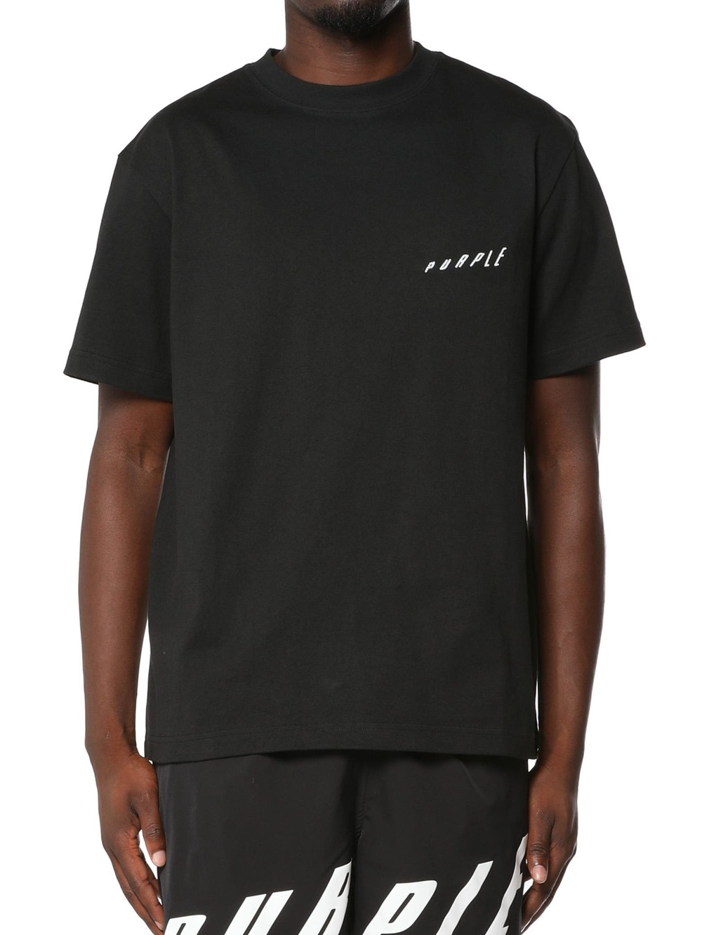 PURPLE Minimal Logo Black Tee by PURPLE